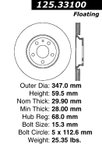 Centric 125.33100 Disc Brake Rotor - Front - view 6
