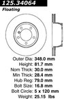 Centric 125.34064 Disc Brake Rotor - Front - view 6