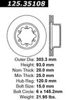 Centric 125.35108 Disc Brake Rotor - Rear - view 6