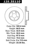 Centric 125.35110 Disc Brake Rotor - Front - view 6
