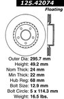 Centric 125.42074 Disc Brake Rotor - Front - view 6