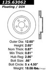 Centric 125.63062 Disc Brake Rotor - Rear - view 1