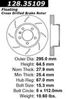 Centric 128.35109 Disc Brake Rotor - Front - view 2