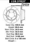 Centric 128.37037 Disc Brake Rotor - Front Right or Rear - view 6
