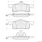Centric 300.09350 Disc Brake Pad Set - Rear - view 1