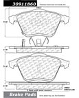 Stoptech 309.11860 Disc Brake Pad Set - Front - view 5