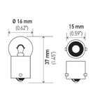 Hella 67TB Trunk Light Bulb - Front, Inner or Rear - view 2