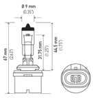 Hella 880 Cornering Light Bulb - Front or High Beam - view 2