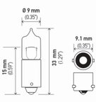 Hella H10W Dome Light Bulb - Front or Rear - view 2