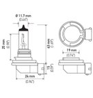 Hella H11LL Cornering Light Bulb - Front, High Beam or Low Beam - view 2