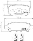 Pagid 355035411 Disc Brake Pad Set - Rear - view 2