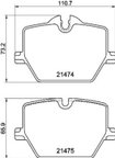 Pagid 355040601 Disc Brake Pad Set - Rear - view 1