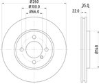 Pagid 355100652 Disc Brake Rotor - Front - view 2