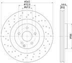 Pagid 355110132 Disc Brake Rotor - Front - view 2