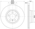 Pagid 355119562 Disc Brake Rotor - Front - view 2