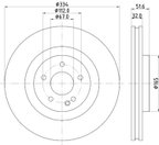 Pagid 355122391 Disc Brake Rotor - Front - view 5