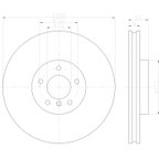 Pagid 355122812 Disc Brake Rotor - Front - view 3