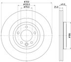 Pagid 355123091 Disc Brake Rotor - Rear - view 3