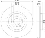 Pagid 355126301 Disc Brake Rotor - Front - view 1