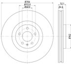Pagid 355129371 Disc Brake Rotor - Front - view 5