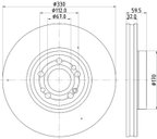 Pagid 355132331 Disc Brake Rotor - Front - view 2