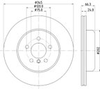 Pagid 355132831 Disc Brake Rotor - Rear - view 1