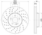 Pagid 355134462 Disc Brake Rotor - Front - view 2