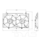 TYC 621810 Dual Radiator and Condenser Fan Assembly - view 6