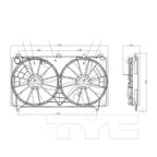 TYC 622070 Dual Radiator and Condenser Fan Assembly - view 5