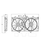 TYC 622950 Dual Radiator and Condenser Fan Assembly - view 3