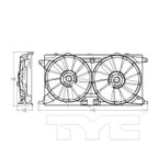 TYC 623450 Dual Radiator and Condenser Fan Assembly - view 5