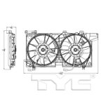 TYC 623470 Dual Radiator and Condenser Fan Assembly - view 5