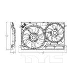 TYC 623540 Dual Radiator and Condenser Fan Assembly - view 2