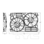 TYC 623800 Dual Radiator and Condenser Fan Assembly - view 4
