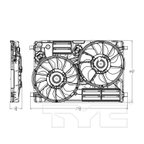 TYC 623810 Dual Radiator and Condenser Fan Assembly - view 4