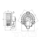 TYC 700249 HVAC Blower Motor - Front - view 8