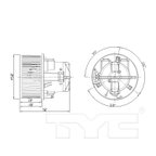 TYC 700254 HVAC Blower Motor - Front - view 8