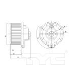TYC 700283 HVAC Blower Motor - Front - view 7