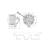 TYC 700286 HVAC Blower Motor - Front - view 8
