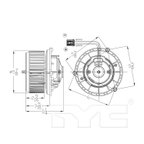 TYC 700307 HVAC Blower Motor - Front - view 8