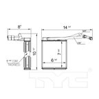 TYC 96116 HVAC Heater Core - Front - view 2