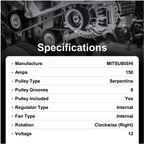 WAI 11605N Alternator - view 7