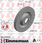 Zimmermann 100.3305.52 Disc Brake Rotor - Front - view 2