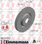 Zimmermann 100.3373.52 Disc Brake Rotor - Front - view 2