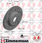 Zimmermann 150.3461.54 Disc Brake Rotor - Rear or Rear Left - view 2