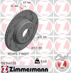 Zimmermann 150.3461.55 Disc Brake Rotor - Rear or Rear Right - view 2