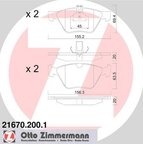 Zimmermann 21670.200.1 Disc Brake Pad Set - Front - view 2
