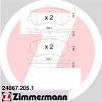 Zimmermann 24867.205.1 Disc Brake Pad Set - Front - view 3