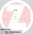 Zimmermann 29192.210.1 Disc Brake Pad Set - Front - view 3