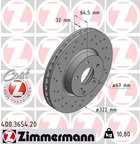 Zimmermann 400.3654.20 Disc Brake Rotor - Front - view 3
